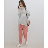 【洗える】ボーダー＆無地バックスリットニット【sustainable】 | VIS  | 詳細画像7 