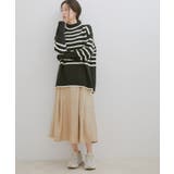 【洗える】ボーダー＆無地バックスリットニット【sustainable】 | VIS  | 詳細画像9 