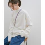 オフホワイト(15) | 【洗える】ボーダー＆無地バックスリットニット【sustainable】 | VIS 