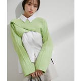 ライトグリーン(33) | レイヤードニットプルオーバー | VIS