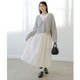 深Vネックミックスニットプルオーバー | VIS  | 詳細画像5 