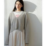 深Vネックミックスニットプルオーバー | VIS  | 詳細画像7 