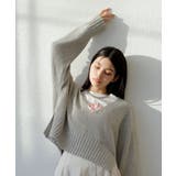 グレー(07) | 深Vネックミックスニットプルオーバー | VIS 