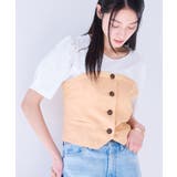オレンジ系(72) | 釦ビスチェTシャツドッキングプルオーバー | VIS