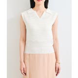 スキッパーフレンチスリーブアイレットニット | VIS | 詳細画像13