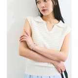 スキッパーフレンチスリーブアイレットニット | VIS | 詳細画像3