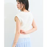 スキッパーフレンチスリーブアイレットニット | VIS | 詳細画像4