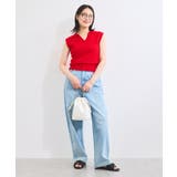 スキッパーフレンチスリーブアイレットニット | VIS | 詳細画像5