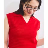 スキッパーフレンチスリーブアイレットニット | VIS | 詳細画像8