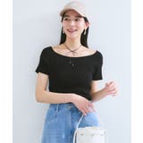 ブラック(01) | ワイドスクエアネックニット | VIS