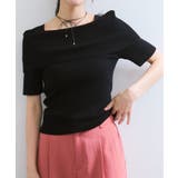 【アンチピリング/UVケア/洗える】オフショルハーフスリーブニット | VIS  | 詳細画像20 