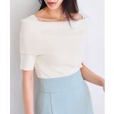 オフホワイト(15) | 【アンチピリング/UVケア/洗える】オフショルハーフスリーブニット | VIS 