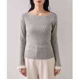 袖口レース編みニットプルオーバー | VIS | 詳細画像24