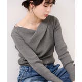 ドレープオフショルダーリブニット/イージーケア | VIS | 詳細画像1