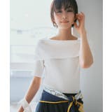 サイドギャザーオフショル5分袖ニット | VIS | 詳細画像2