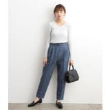 カシミヤタッチワイドリブ編みVネックプルオーバー | VIS  | 詳細画像15 