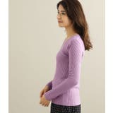 カシミヤタッチワイドリブ編みVネックプルオーバー | VIS  | 詳細画像2 