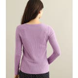 カシミヤタッチワイドリブ編みVネックプルオーバー | VIS  | 詳細画像3 