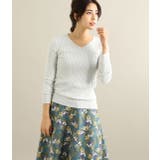 カシミヤタッチワイドリブ編みVネックプルオーバー | VIS  | 詳細画像8 