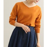 オレンジ(70) | 【MACHINE WASHABLE】ボートネックドルマンスリーブミラノリブプルオ… | VIS 