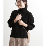 ブラック(01) | 斜め切替リブタートルネックプルオーバー | VIS