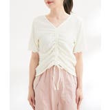 【洗える】ぽこぽこフロントシャーリングカットソー | VIS  | 詳細画像11 