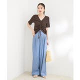 【洗える】ぽこぽこフロントシャーリングカットソー | VIS  | 詳細画像7 