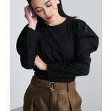 ブラック(01) | 【洗える】タックボリュームスリーブカットソー | VIS 