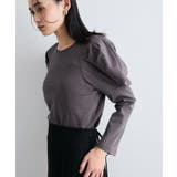 グレー(07) | 【洗える】タックボリュームスリーブカットソー | VIS 