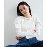 オフホワイト(15) | 【洗える】タックボリュームスリーブカットソー | VIS 