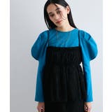 ターコイズ(49) | 【洗える】タックボリュームスリーブカットソー | VIS 