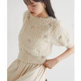 フェザーヤーンリボン刺繍ビーズニット | VIS | 詳細画像7