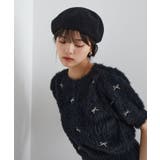 フェザーヤーンリボン刺繍ビーズニット | VIS | 詳細画像8