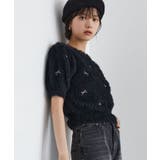 フェザーヤーンリボン刺繍ビーズニット | VIS | 詳細画像9