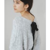 ライトグレー(08) | バックリボンHUGニット | VIS