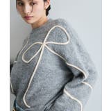 【新色追加】【洗える】ハート＆リボンコード刺繍ニットプルオーバー | VIS  | 詳細画像6 