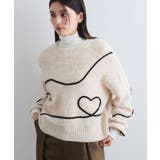 【新色追加】【洗える】ハート＆リボンコード刺繍ニットプルオーバー | VIS  | 詳細画像9 