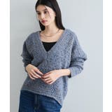 ブルー系(45) | ミックスカラー深Vネックニット | VIS