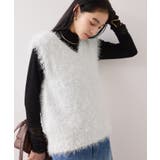 【WEB限定サイズ:MT/着丈が選べる】【洗える】フェザーヤーンニットベスト | VIS | 詳細画像10