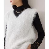 【WEB限定サイズ:MT/着丈が選べる】【洗える】フェザーヤーンニットベスト | VIS | 詳細画像12