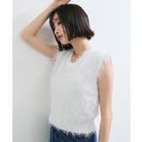 【WEB限定サイズ:MT/着丈が選べる】【洗える】フェザーヤーンニットベスト | VIS | 詳細画像21
