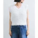 【WEB限定サイズ:MT/着丈が選べる】【洗える】フェザーヤーンニットベスト | VIS | 詳細画像30