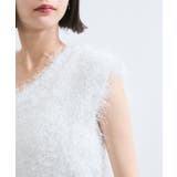 【WEB限定サイズ:MT/着丈が選べる】【洗える】フェザーヤーンニットベスト | VIS | 詳細画像34