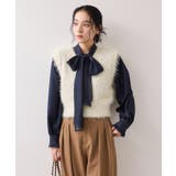 【WEB限定サイズ:MT/着丈が選べる】【洗える】フェザーヤーンニットベスト | VIS | 詳細画像6