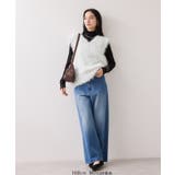 【WEB限定サイズ:MT/着丈が選べる】【洗える】フェザーヤーンニットベスト | VIS | 詳細画像8