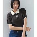 チャコール(06) | ダブルカラーポロトップス | VIS 