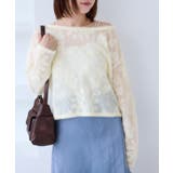 フラワーモチーフフェザーシアーニット | VIS | 詳細画像4