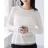 オフホワイト(15) | 配色レイヤードシアーロンT | VIS