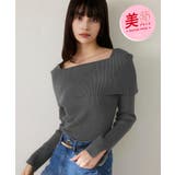 【美得】オフショルダーモチモチリブニット/好評につき再入荷 | VIS  | 詳細画像1 