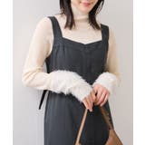 フェザー切り替えスリーブシアータートルニット | VIS | 詳細画像1